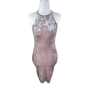 Missguided Pink Crushed Velvet Sleeveless Dress 4